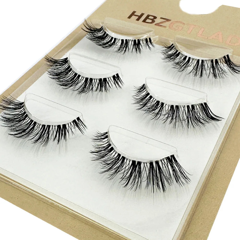 Reusable Clear Band Mink Lashes - 3pairs