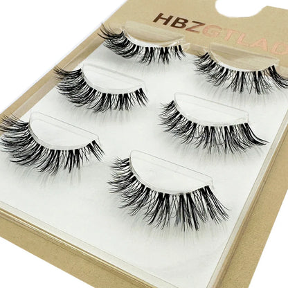 Reusable Clear Band Mink Lashes - 3pairs