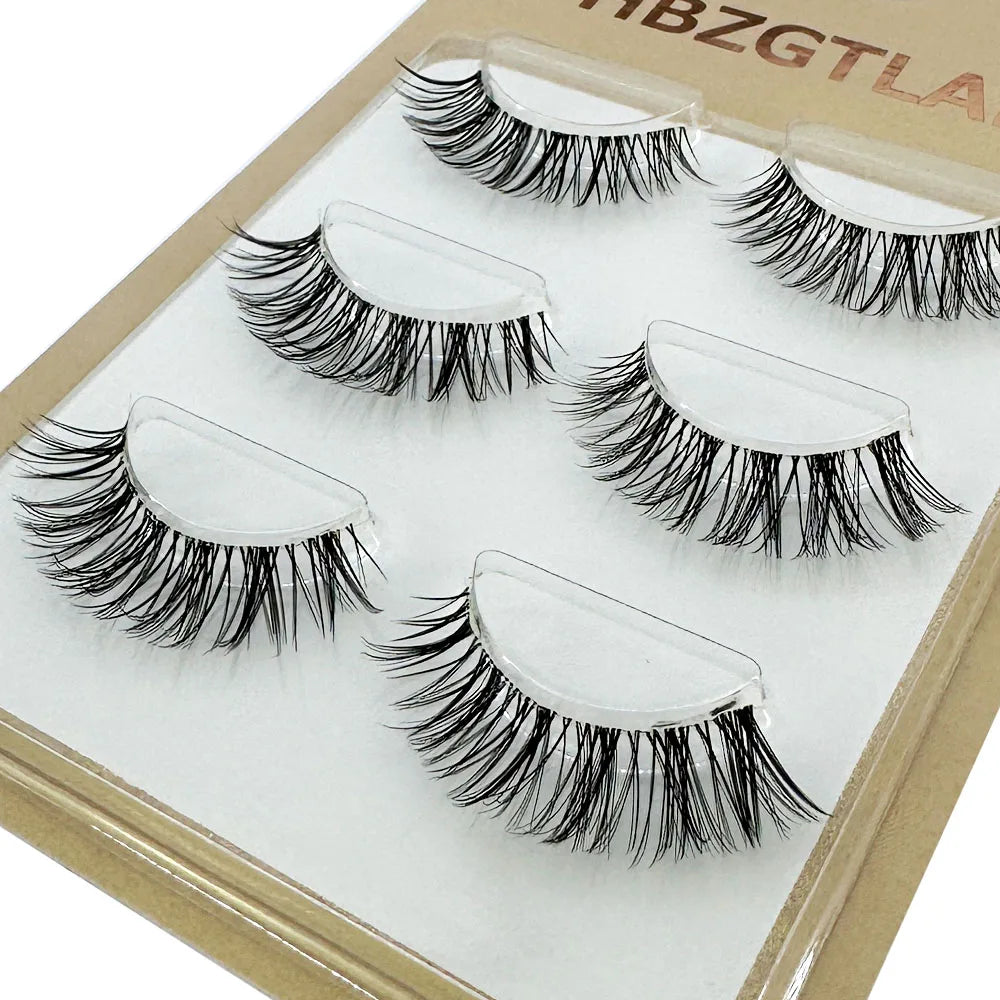 Reusable Clear Band Mink Lashes - 3pairs