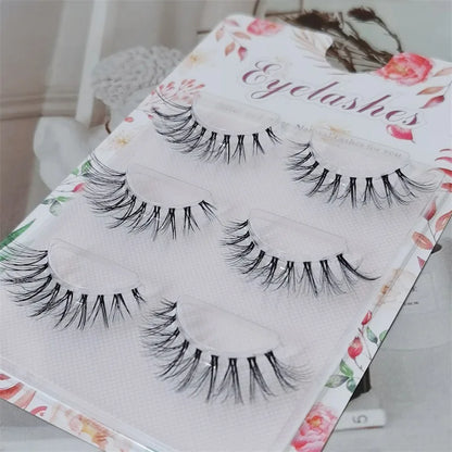 Reusable Clear Band Mink Lashes - 3pairs