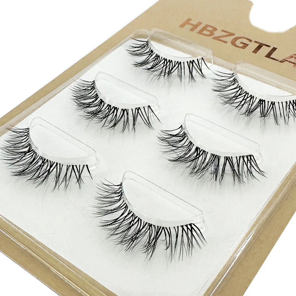 Reusable Clear Band Mink Lashes - 3pairs
