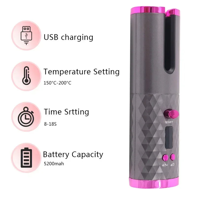 Wireless Automatic Hair Curler - 3 Colors