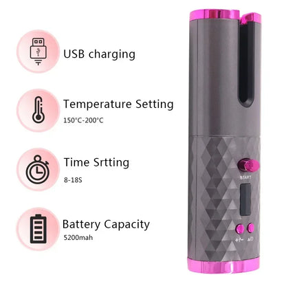 Wireless Automatic Hair Curler - 3 Colors