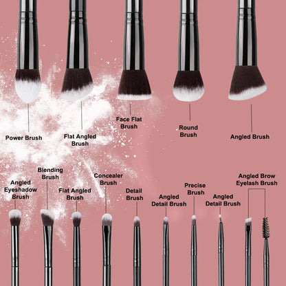 Makeup Brushes Set - 14Pcs
