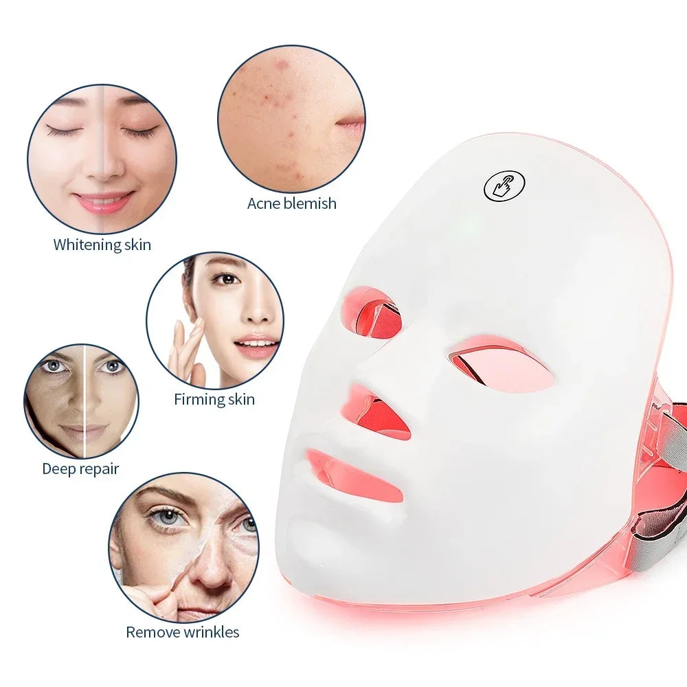 Wireless 7 Colors Light Led Facial Skincare Mask