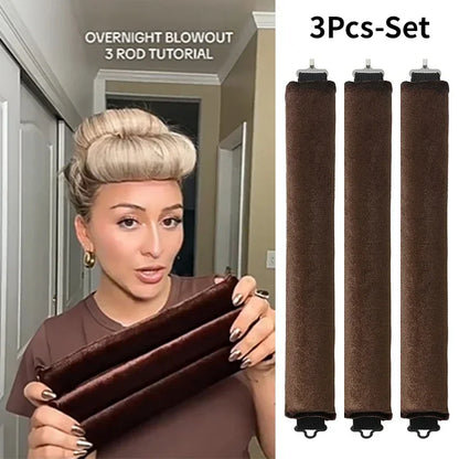 Large Heatless Curling Bun Rollers - 3Pc