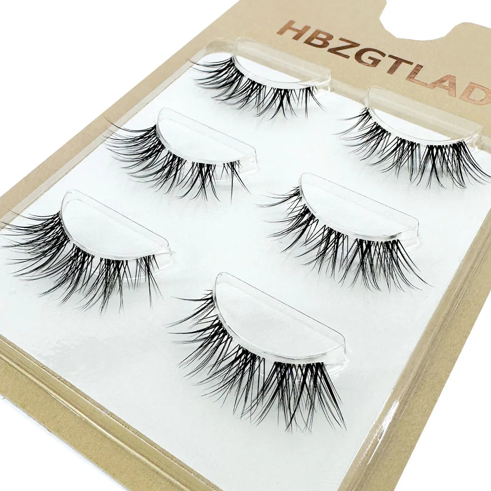 Reusable Clear Band Mink Lashes - 3pairs