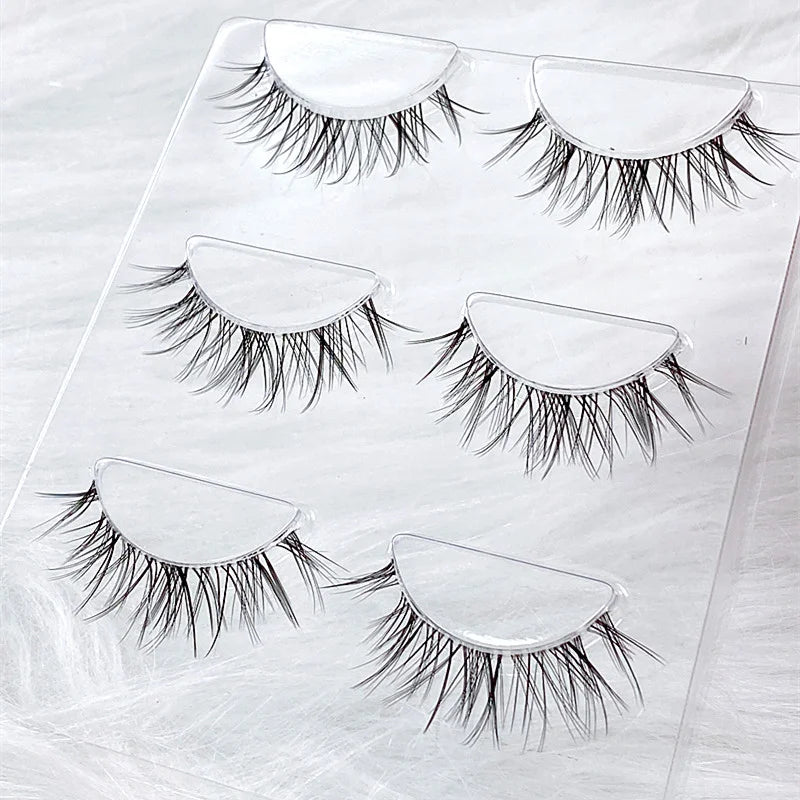 Reusable Clear Band Mink Lashes - 3pairs
