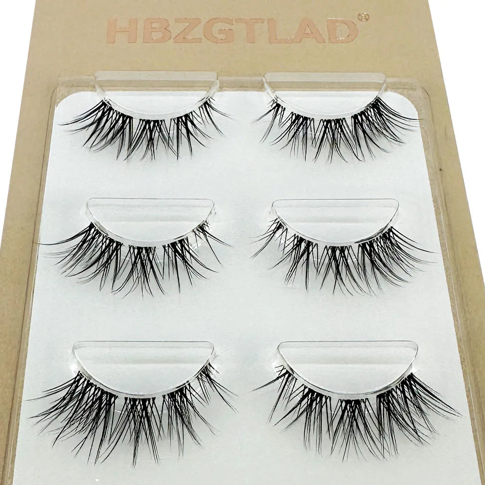 Reusable Clear Band Mink Lashes - 3pairs