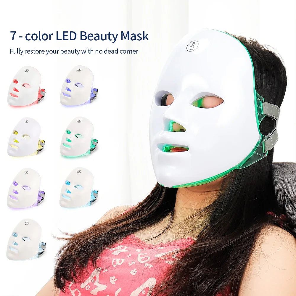 Wireless 7 Colors Light Led Facial Skincare Mask